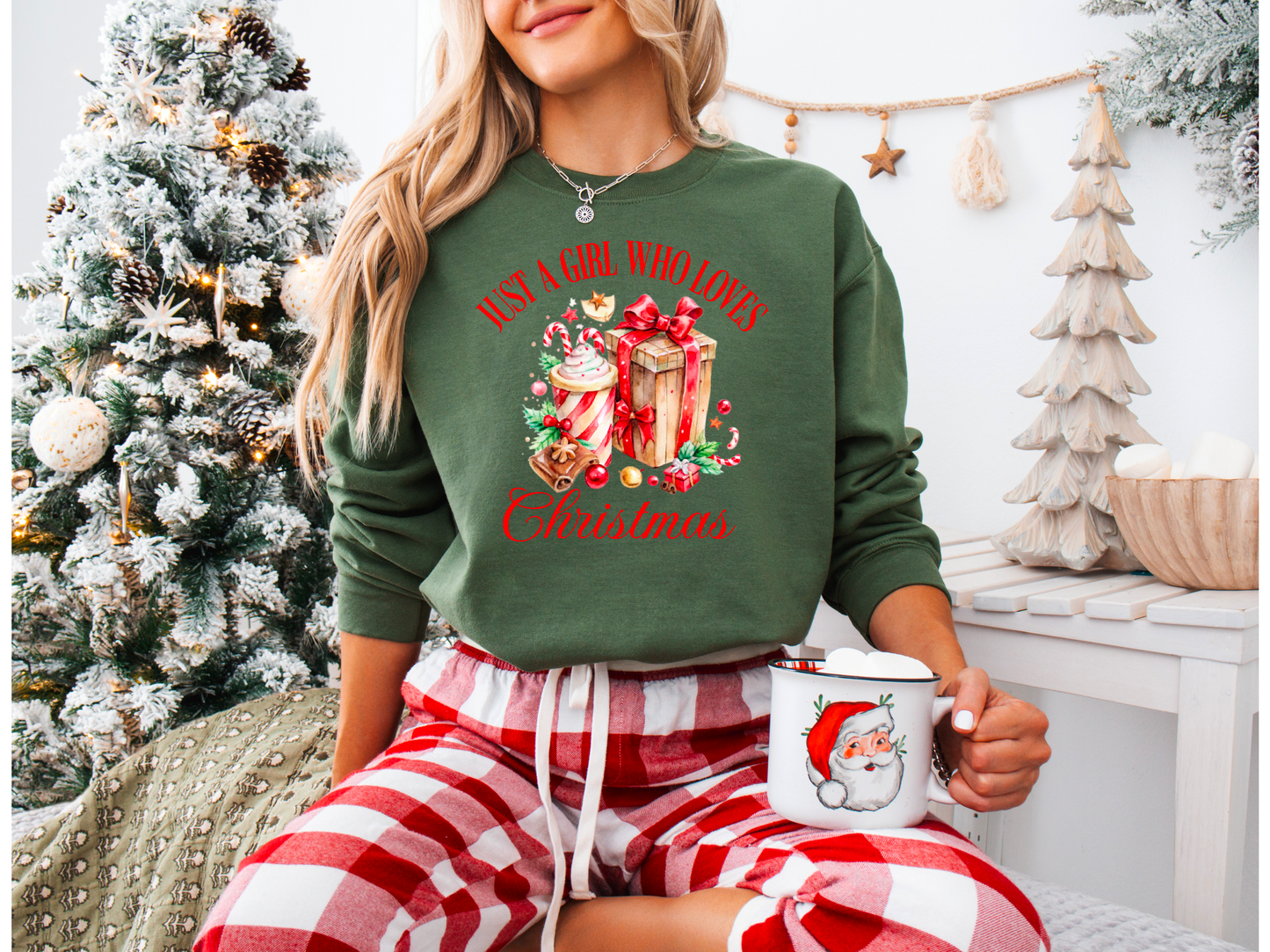 Just A Girl Who Loves Christmas Sweatshirt