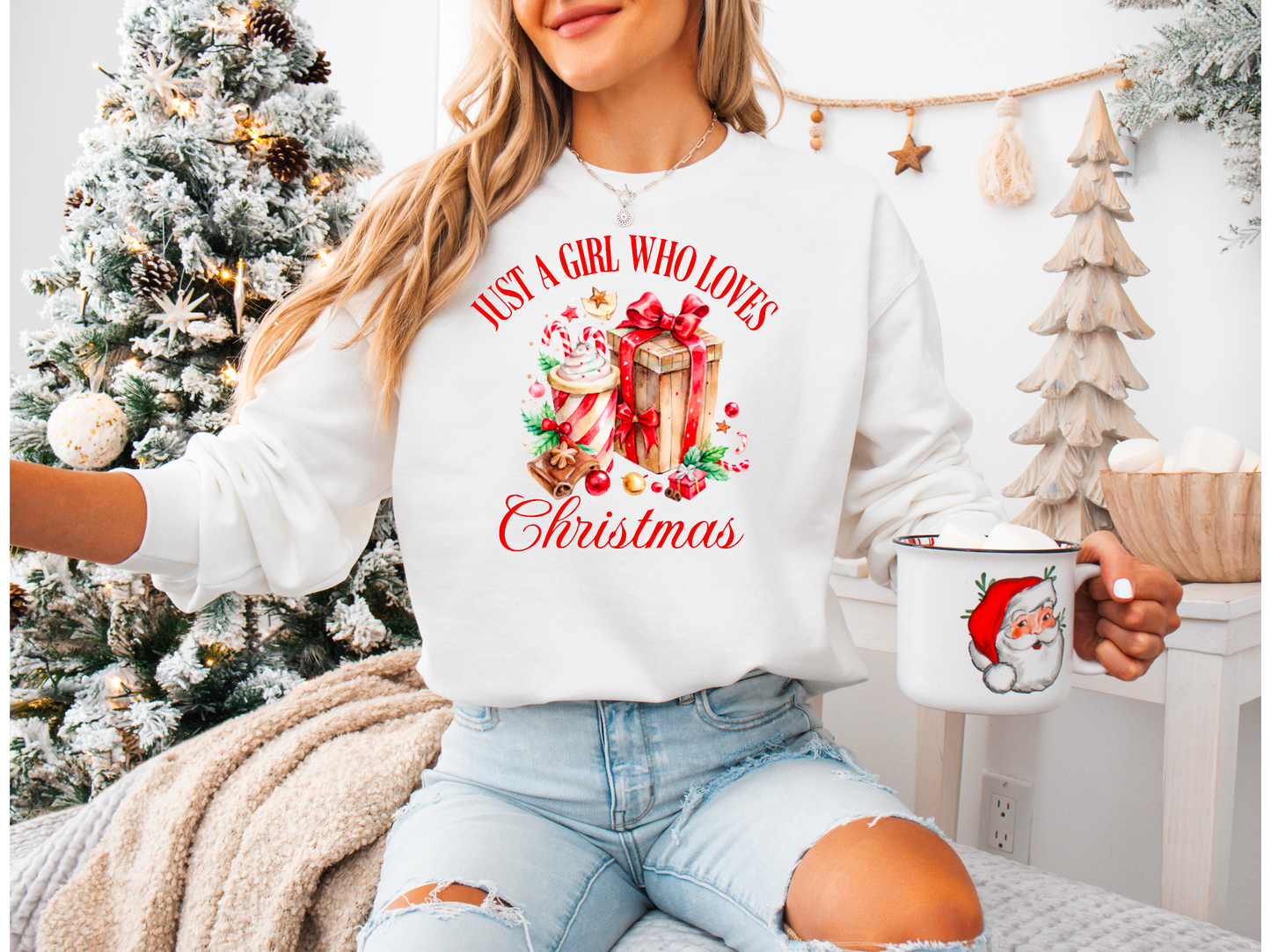 Just A Girl Who Loves Christmas Sweatshirt