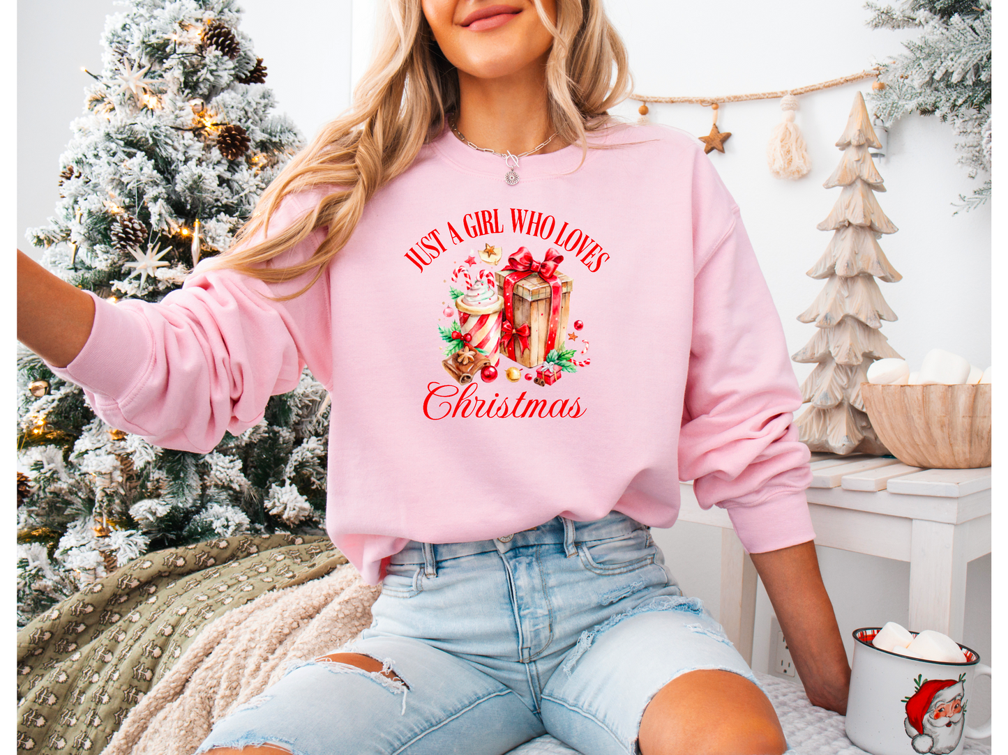 Just A Girl Who Loves Christmas Sweatshirt