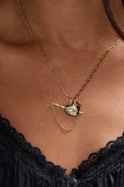 ACOTAR Wings and Ruin Sliding Dagger Heart Necklace