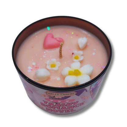8 ounce TRASHY ROMANCE NOVEL Candle in BLACK TIN Book Lovers