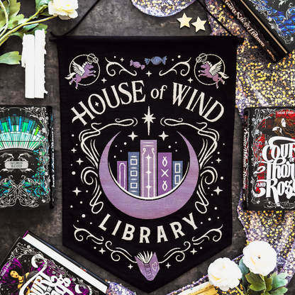 A Court of Thorns and Roses: House of Wind Library Cloth Tapestry Pennant (16'' x 24'')
