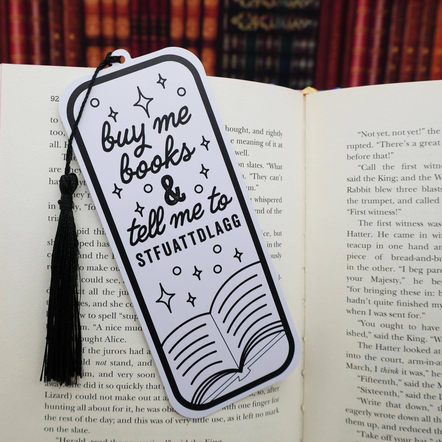 “Buy Me Books & Tell Me to STFUATTDLAGG” Bookmark (Explicit)