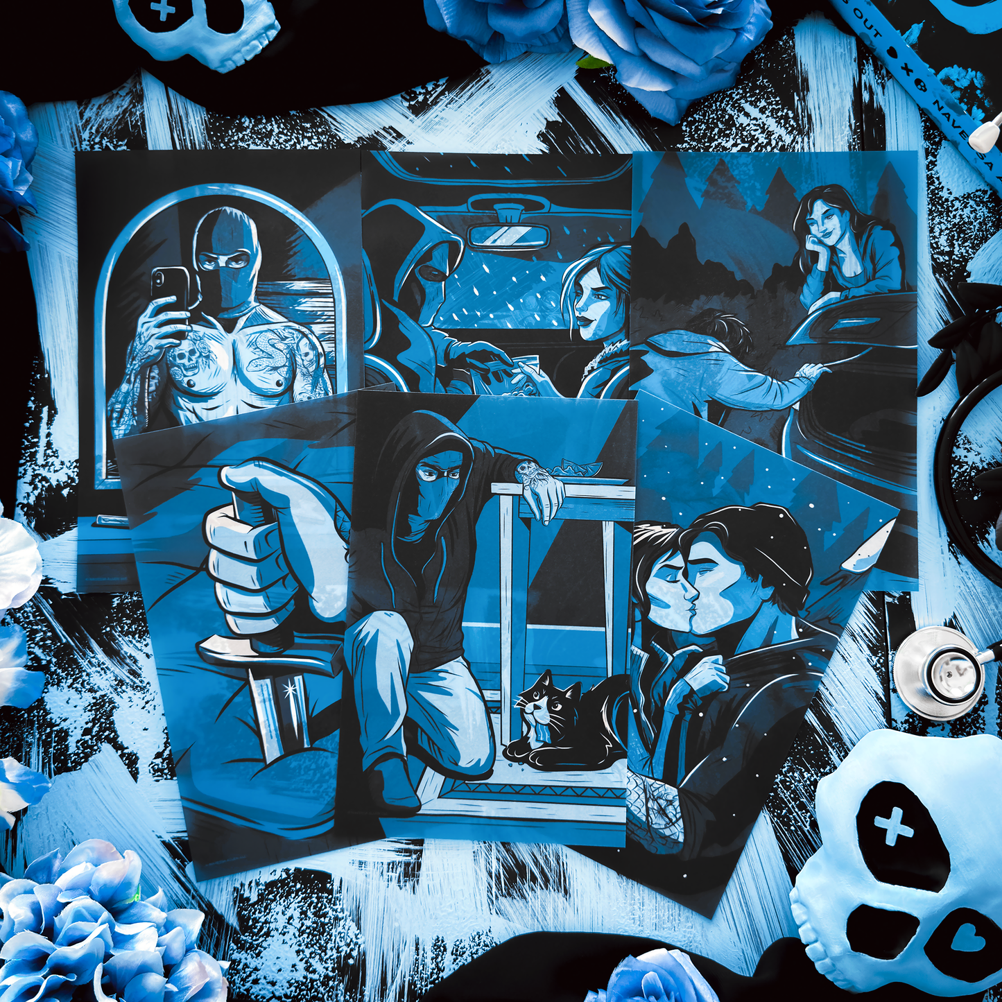 Lights Out Book Scene Illustrations (6-Pack)