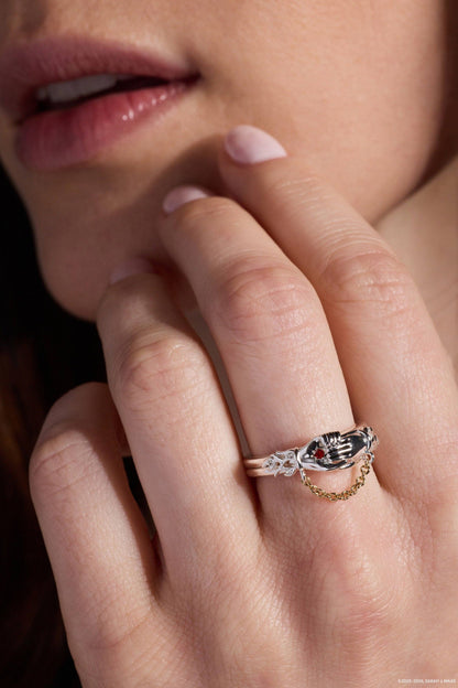 A Court of Thorns and Roses 'Keep Reaching Out Your Hand' Nesta & Cassian Ring Set of 2
